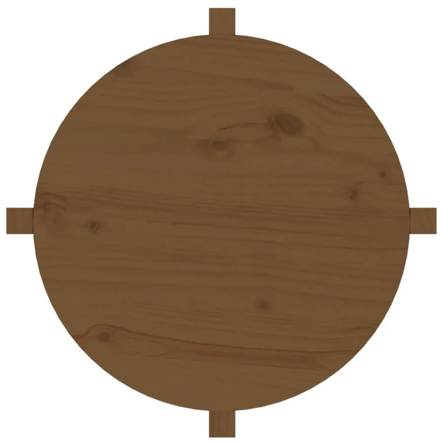 Table basse Marron miel Ø 62,5x45 cm Bois massif de pin - 6
