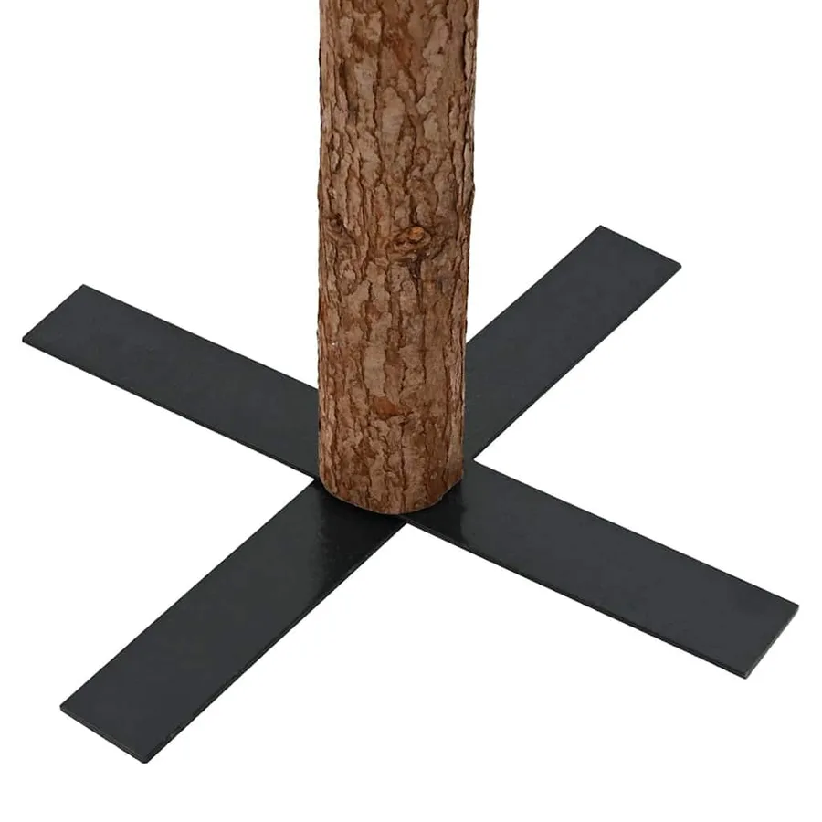 Sapin de Noël mince avec bois véritable et cônes vert 210cm PVC - 6