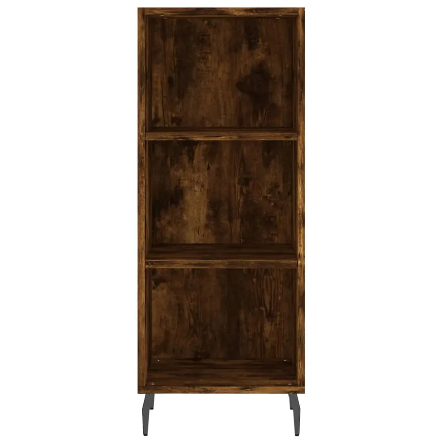 Buffet haut Chêne fumé 34,5x34x180 cm Bois d'ingénierie - 5