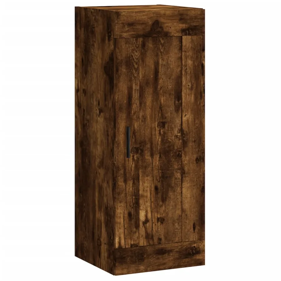 Buffet haut Chêne fumé 34,5x34x180 cm Bois d'ingénierie - 7