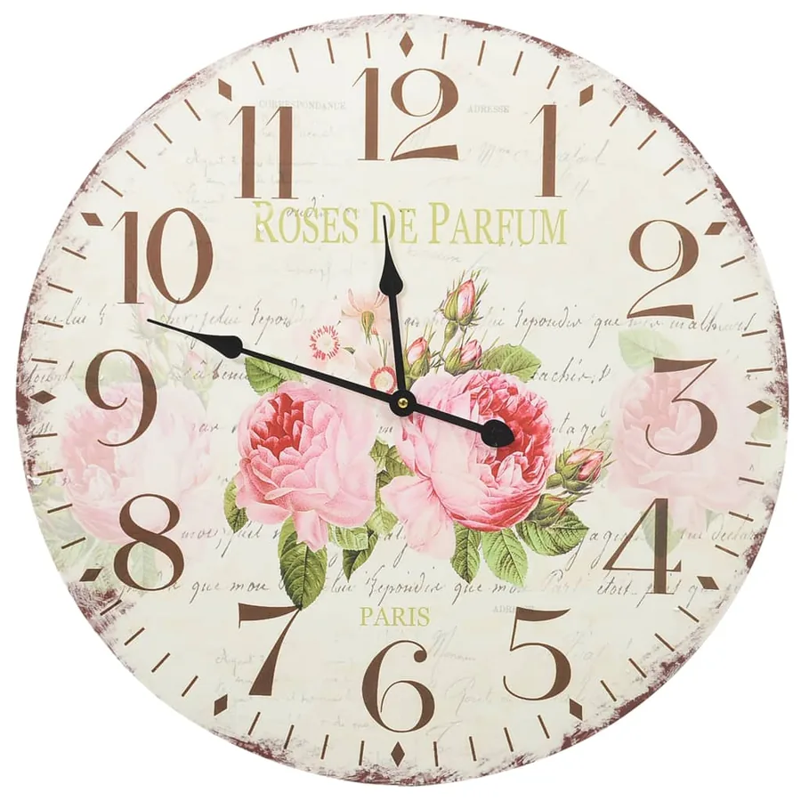 Horloge murale vintage Fleur 60 cm - 2