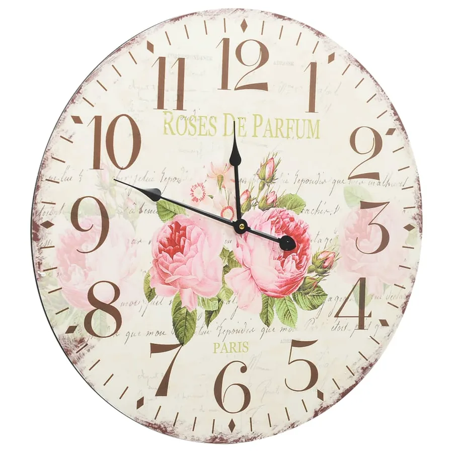Horloge murale vintage Fleur 60 cm - 3