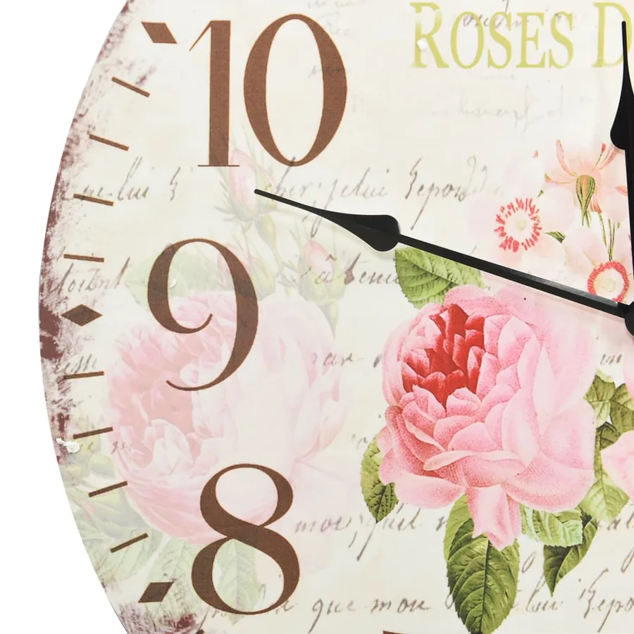 Horloge murale vintage Fleur 60 cm - 4