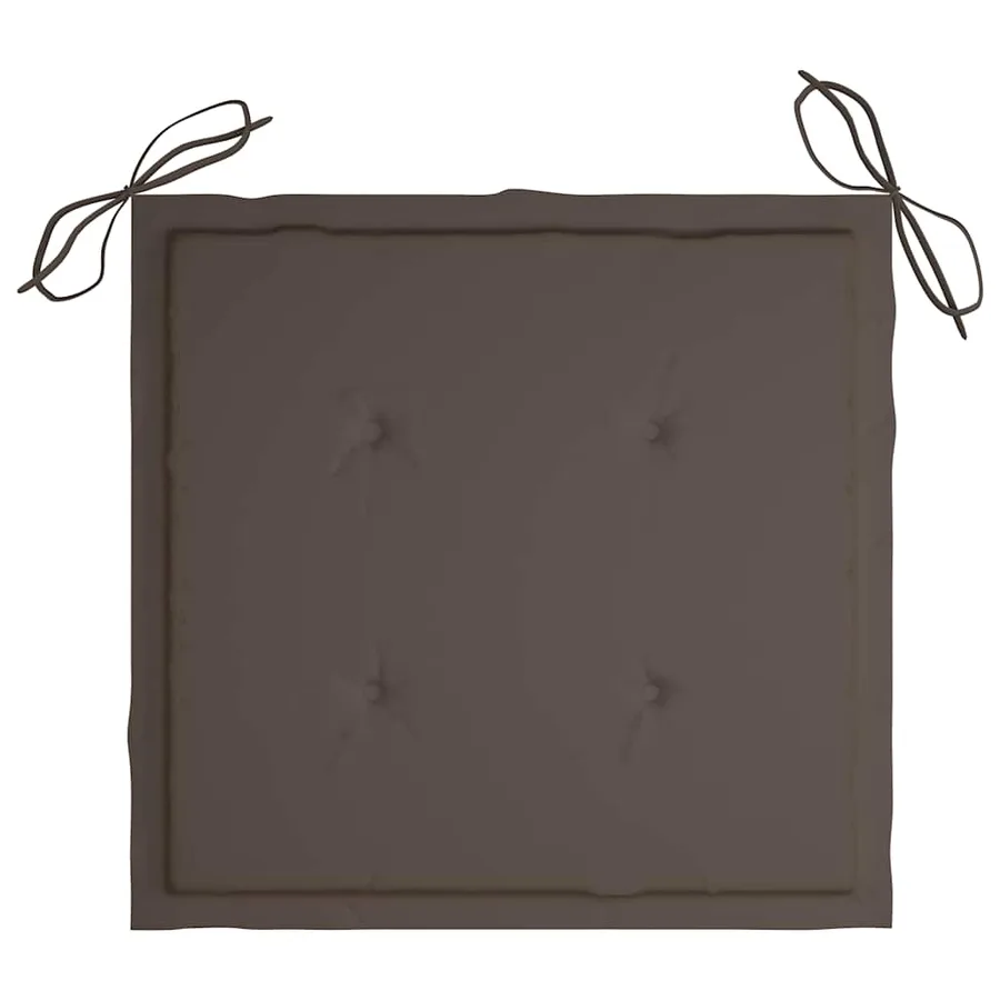 Chaises de jardin avec coussins lot de 2 Teck solide et acier - 9