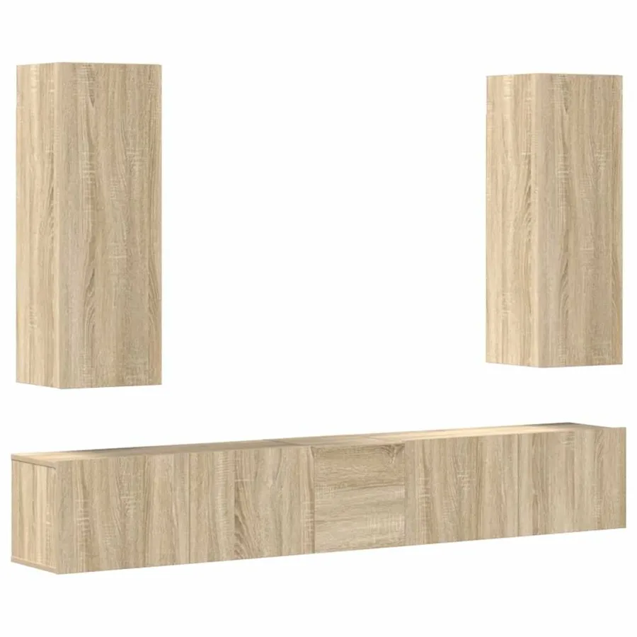 Ensemble de meubles TV 5 pcs Chêne sonoma Bois d'ingénierie - 2