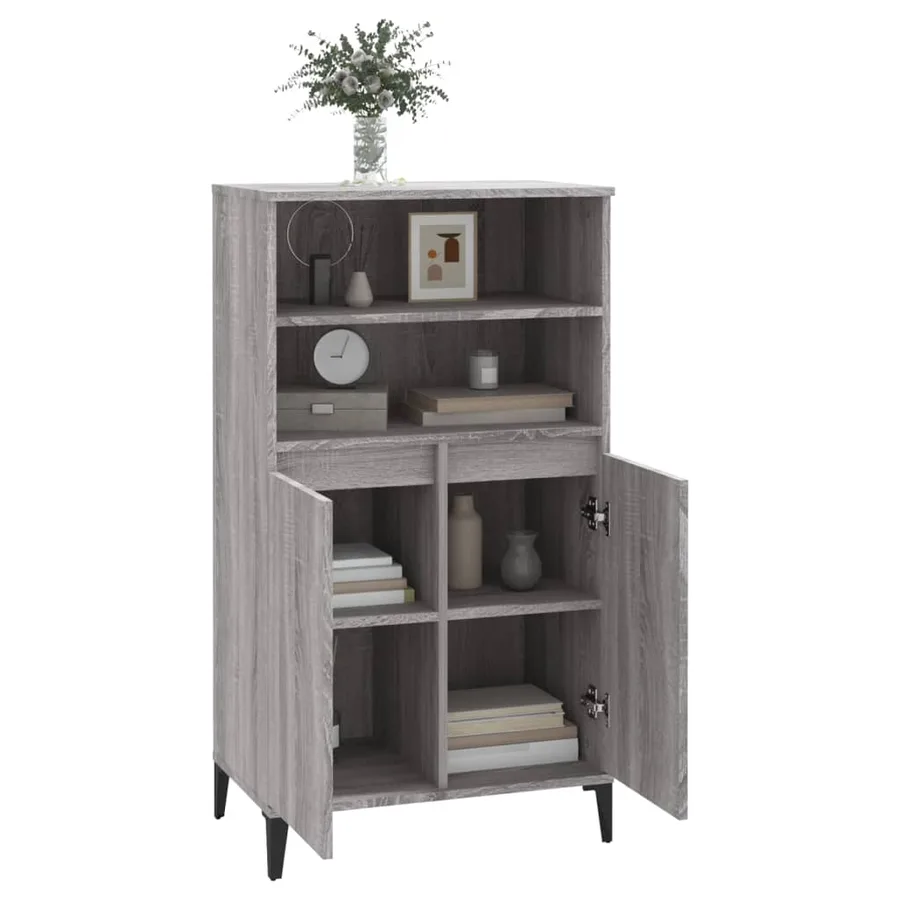 Buffet haut Sonoma gris 60x36x110 cm Bois d'ingénierie - 7