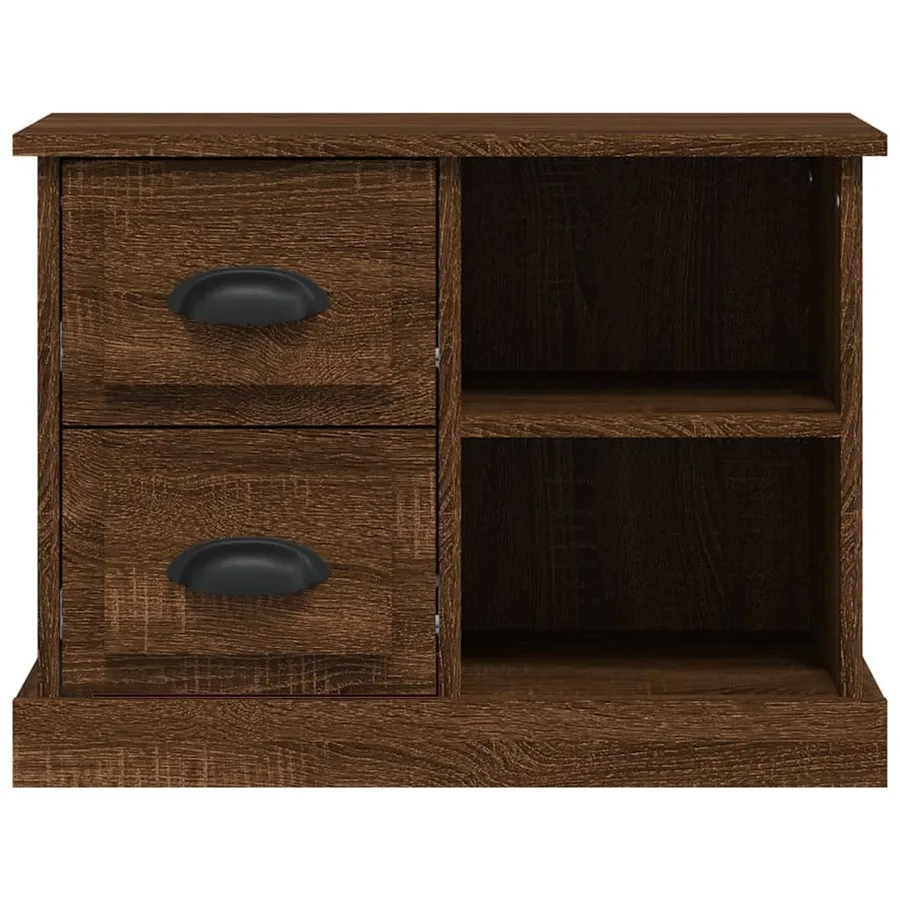 Table de chevet chêne marron 60x35,5x45 cm - 7