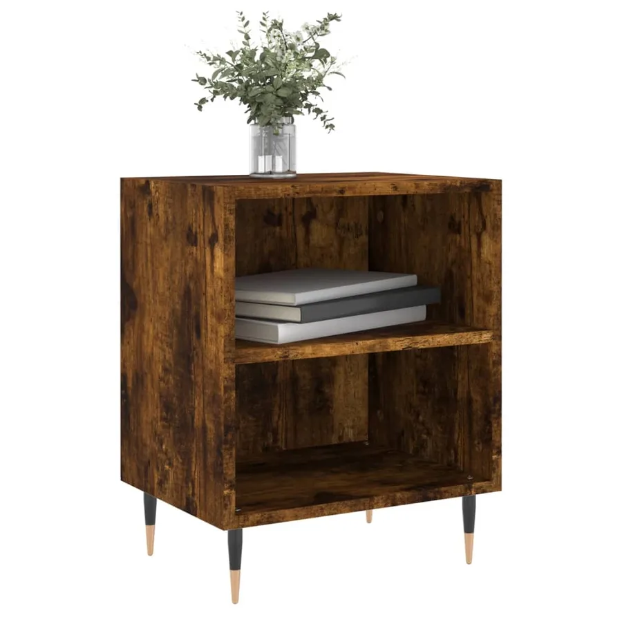 Tables de chevet 2 pcs chêne fumé 40x30x50 cm bois d'ingénierie - 3