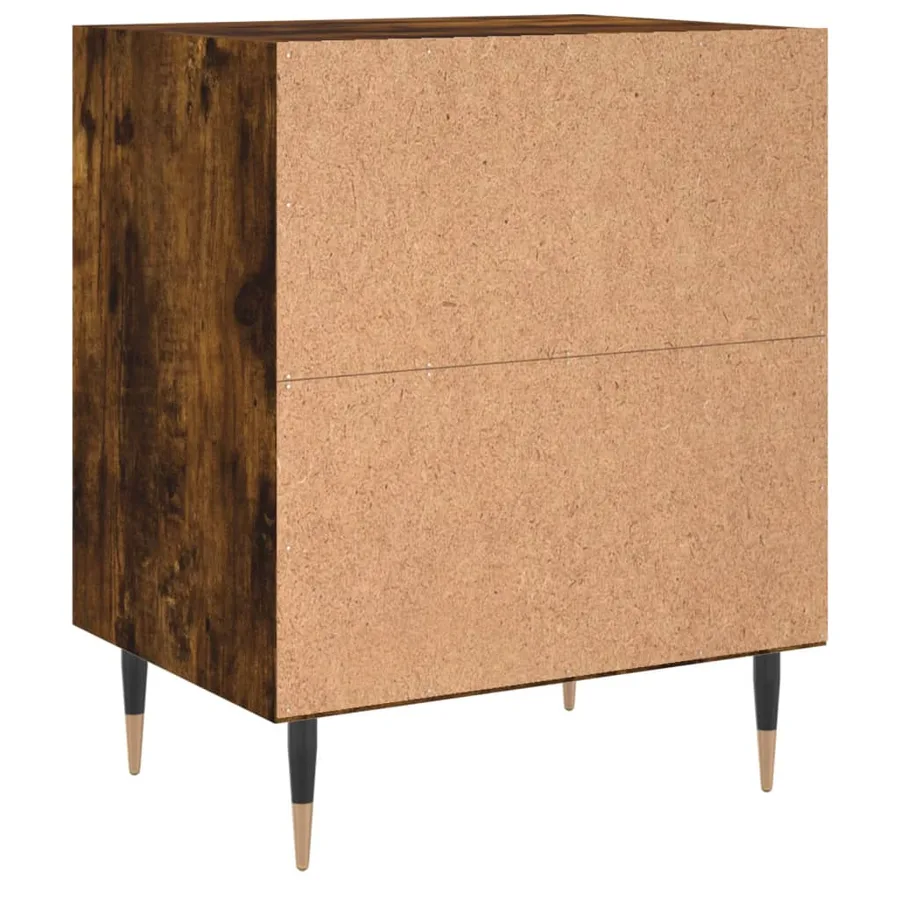 Tables de chevet 2 pcs chêne fumé 40x30x50 cm bois d'ingénierie - 7