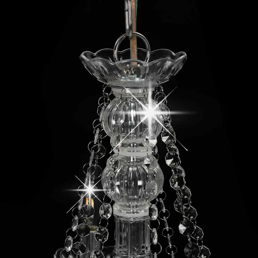 Lustre avec perles Argenté 8 ampoules E14 - 5