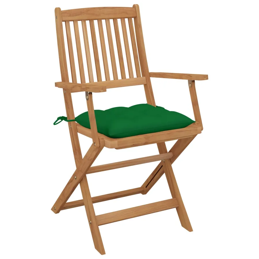 Chaises pliables de jardin lot de 6 avec coussins Bois d'acacia - 3