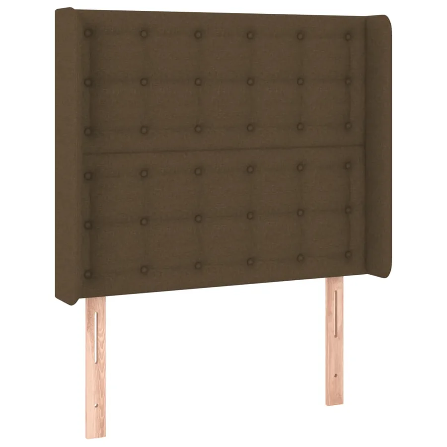 Tête de lit à LED Marron foncé 103x16x118/128 cm Tissu - 3