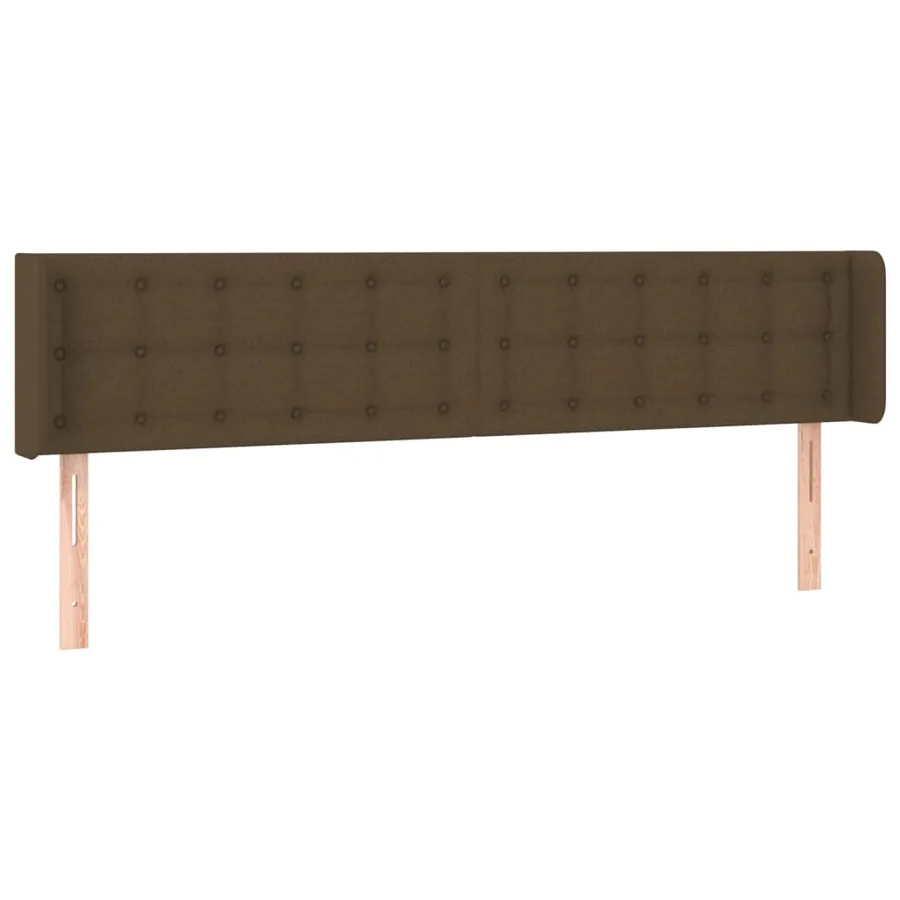 Tête de lit à LED Marron foncé 163x16x78/88 cm Tissu - 3