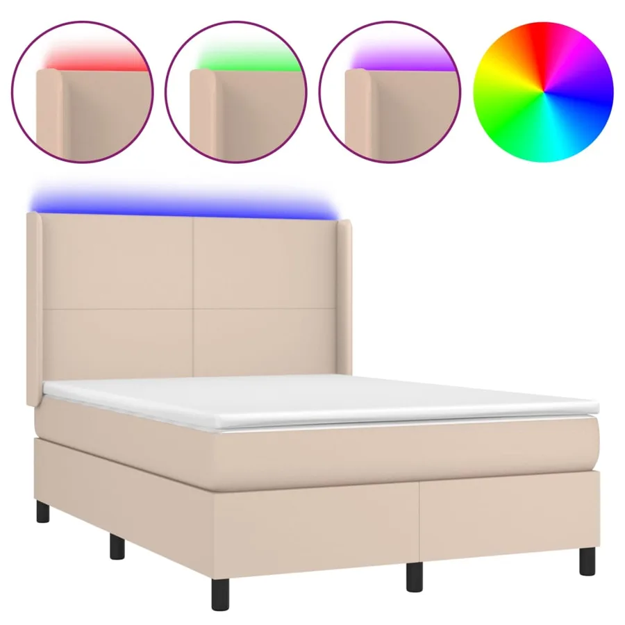 Sommier à lattes de lit matelas LED Cappuccino 140x200 cm - 2