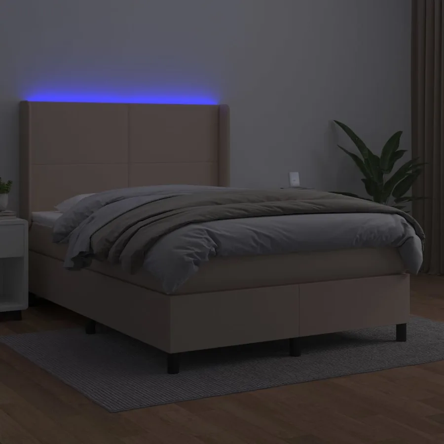 Sommier à lattes de lit matelas LED Cappuccino 140x200 cm - 3