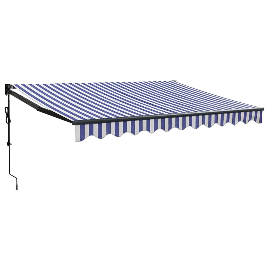 Auvent rétractable automatique bleu et blanc 3x2,5 m - 2