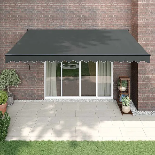 Auvent rétractable anthracite 4x3 m tissu et aluminium