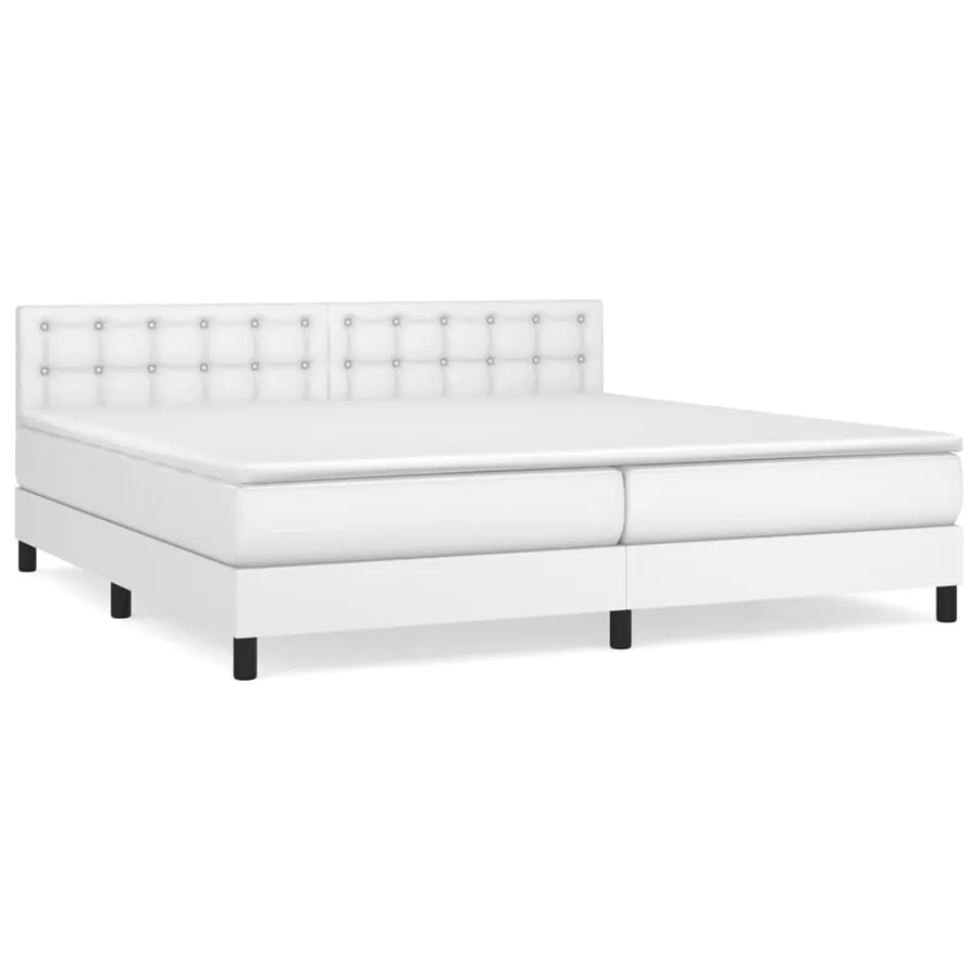 Sommier à lattes de lit avec matelas Blanc 200x200cm Similicuir - 2