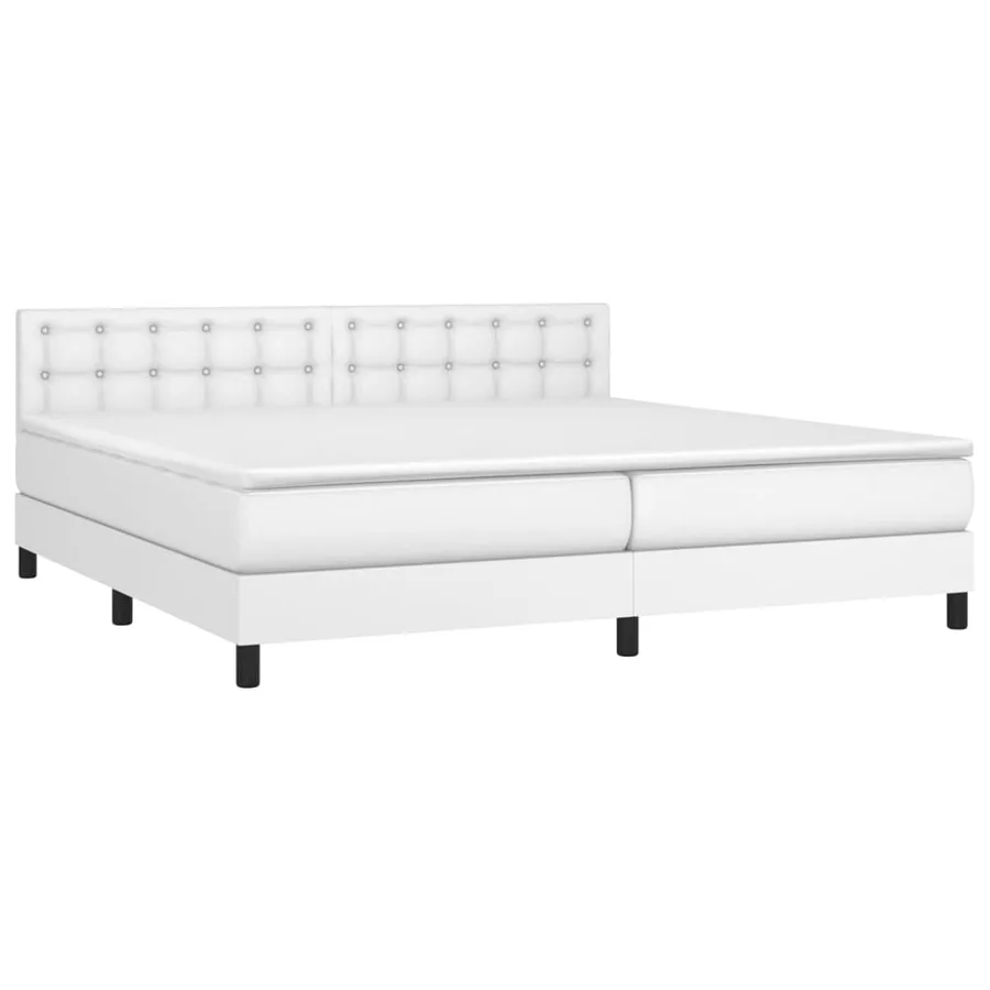 Sommier à lattes de lit avec matelas Blanc 200x200cm Similicuir - 3