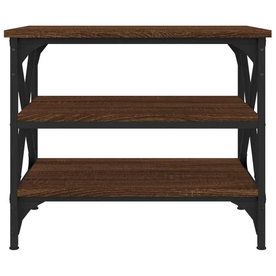 Table d'appoint Chêne marron 55x38x45 cm Bois d'ingénierie - 5