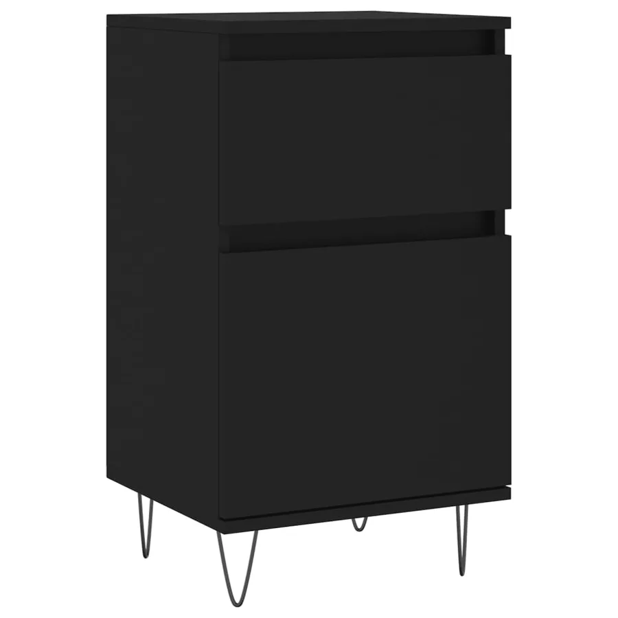 Buffets 2 pcs noir 40x35x70 cm bois d’ingénierie - 5