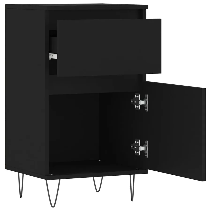 Buffets 2 pcs noir 40x35x70 cm bois d’ingénierie - 7