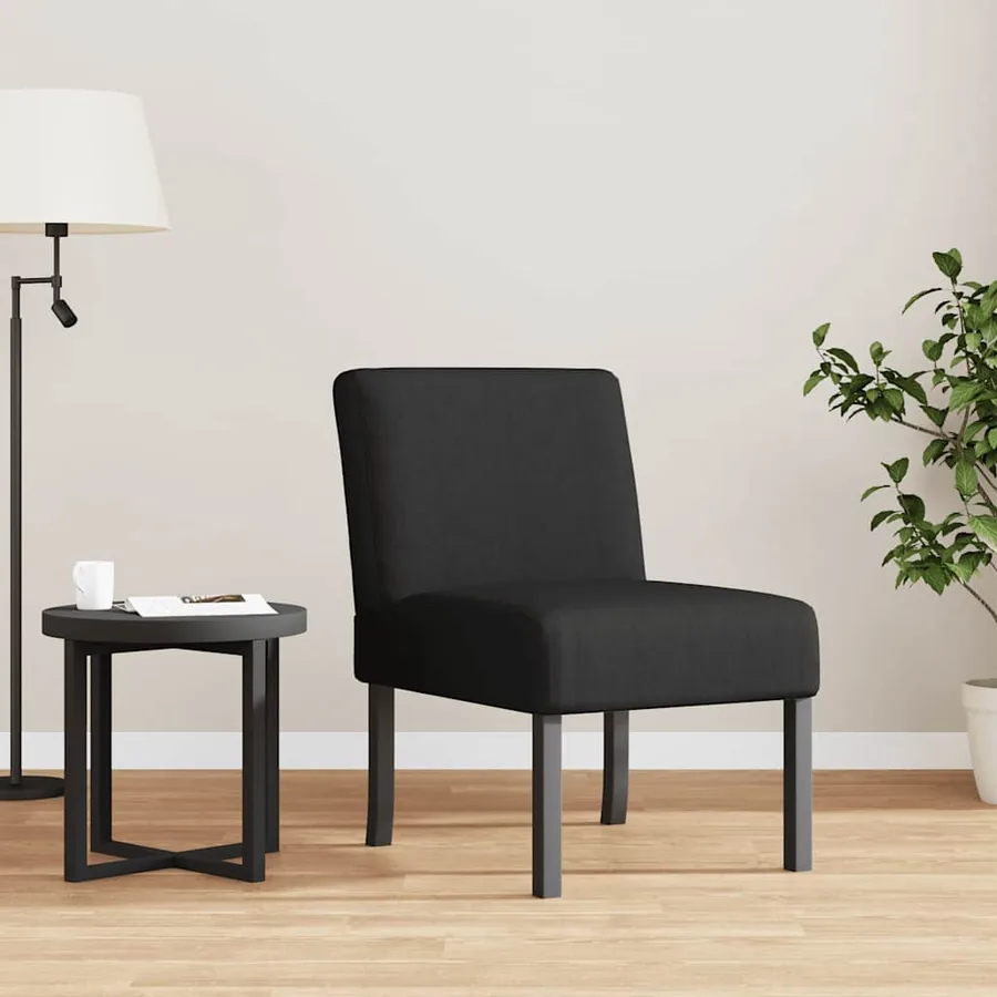 Fauteuil sans accoudoirs noir tissu