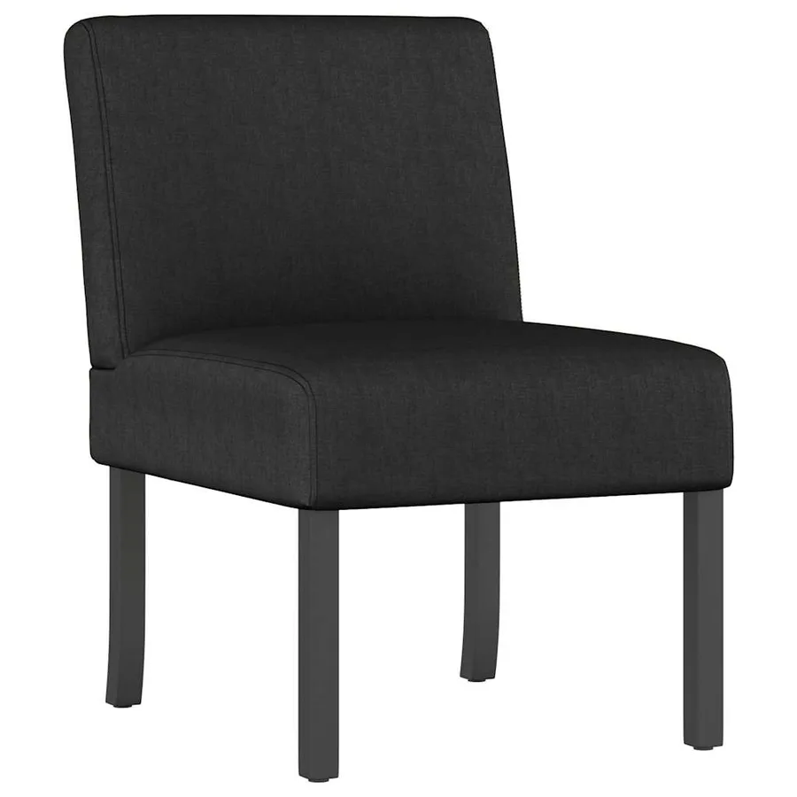 Fauteuil sans accoudoirs noir tissu - 2