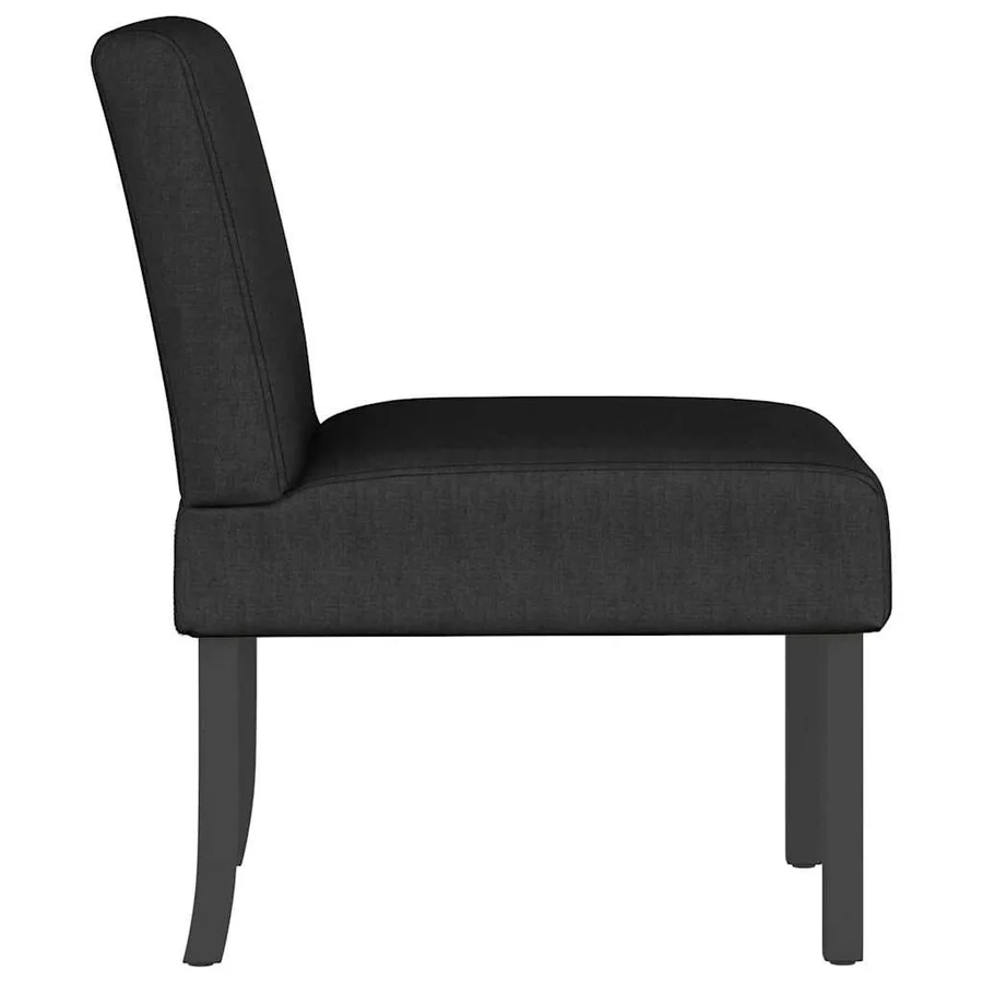 Fauteuil sans accoudoirs noir tissu - 4