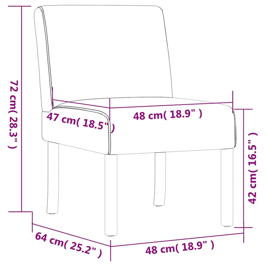 Fauteuil sans accoudoirs noir tissu - 8