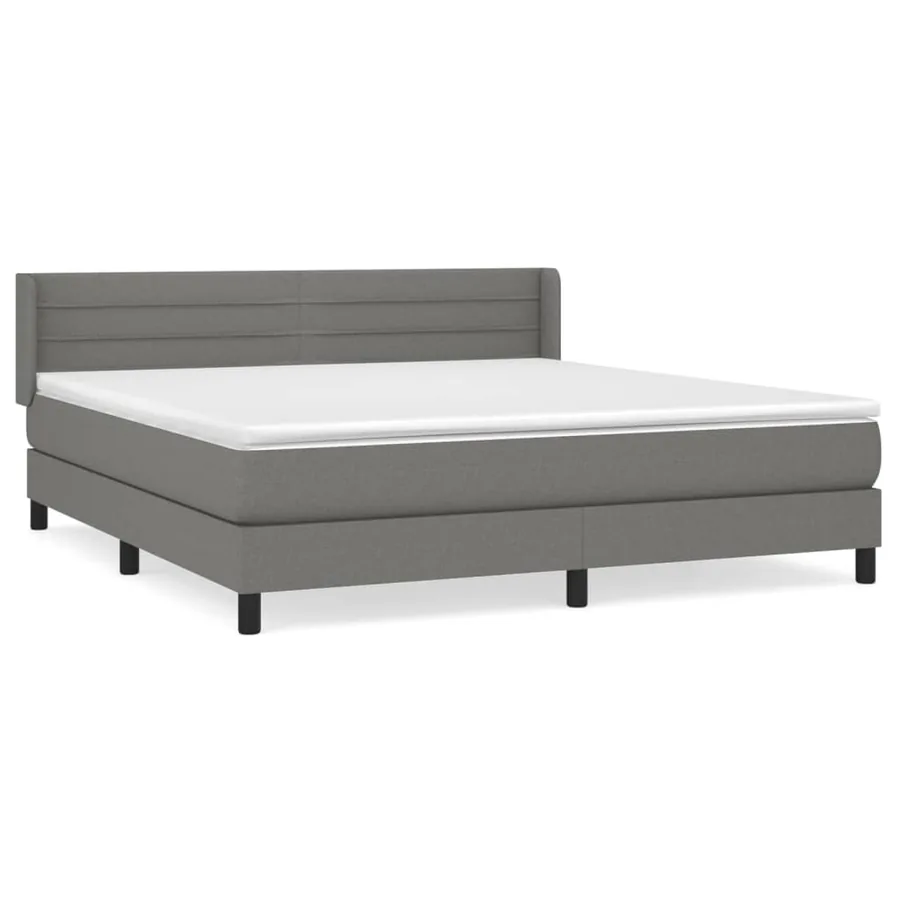 Sommier à lattes de lit avec matelas Gris foncé 180x200cm Tissu - 2