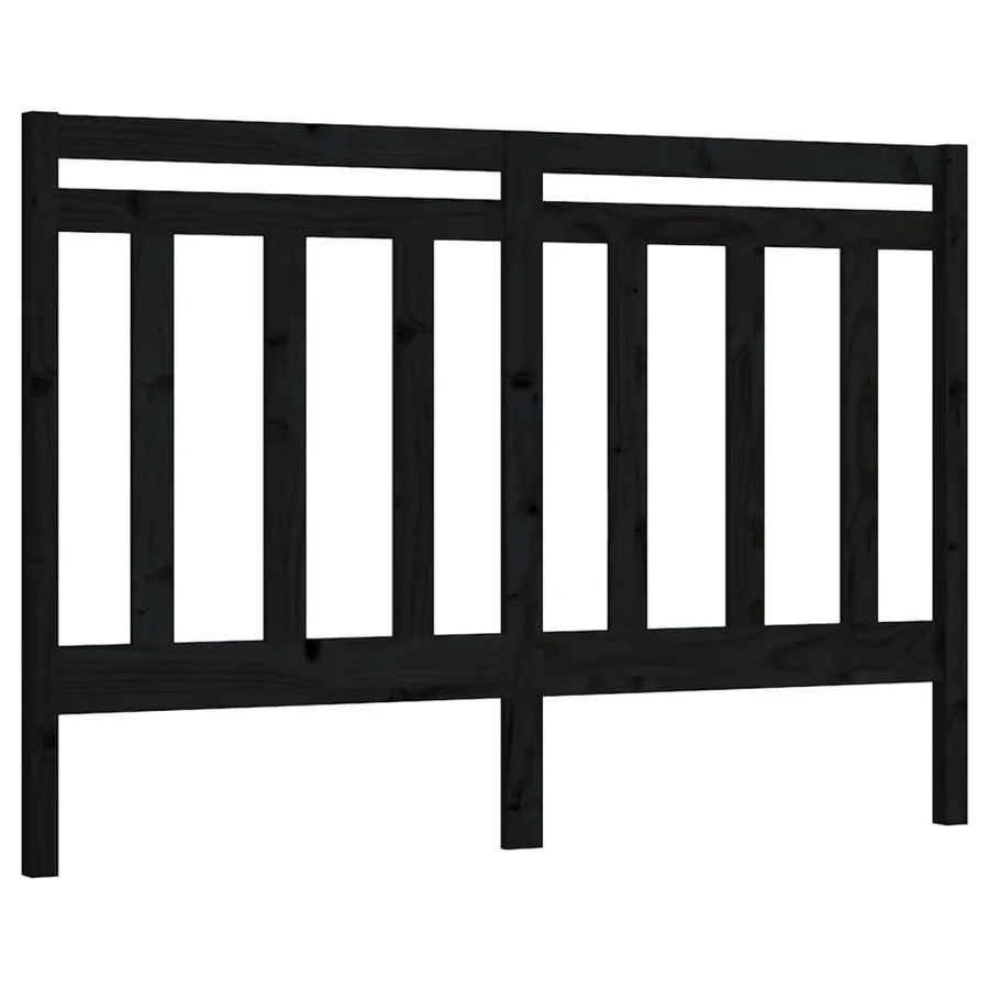 Tête de lit Noir 156x4x100 cm Bois massif de pin - 2