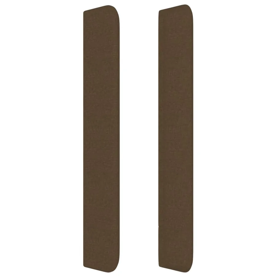 Tête de lit avec oreilles Marron foncé 203x16x118/128 cm Tissu - 4