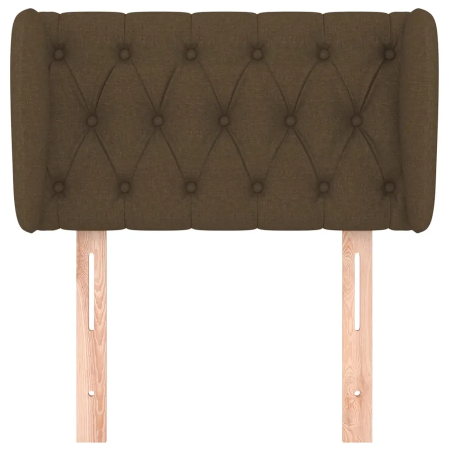 Tête de lit avec oreilles Marron Foncé 83x23x78/88 cm Tissu - 3