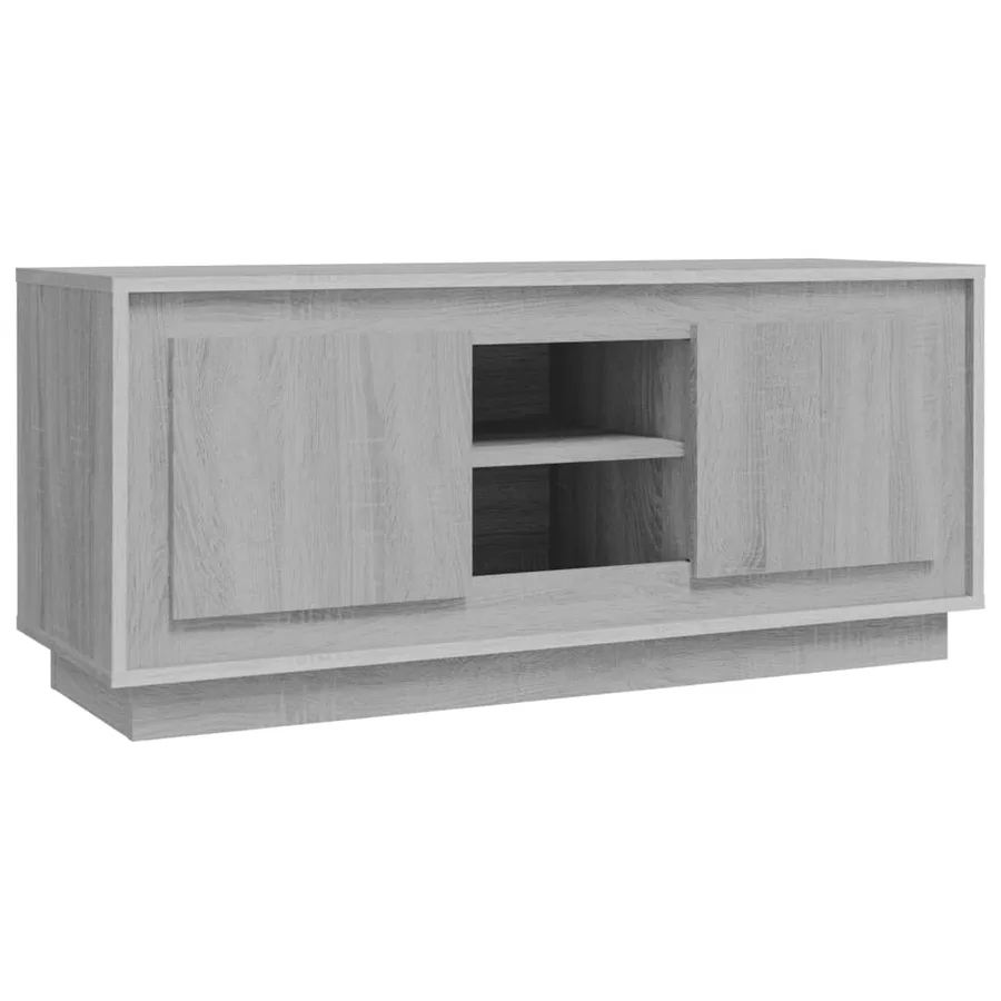 Meuble TV sonoma gris 102x35x45 cm bois d'ingénierie - 2