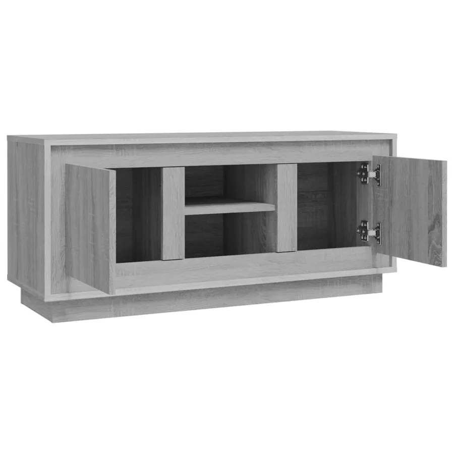 Meuble TV sonoma gris 102x35x45 cm bois d'ingénierie - 7