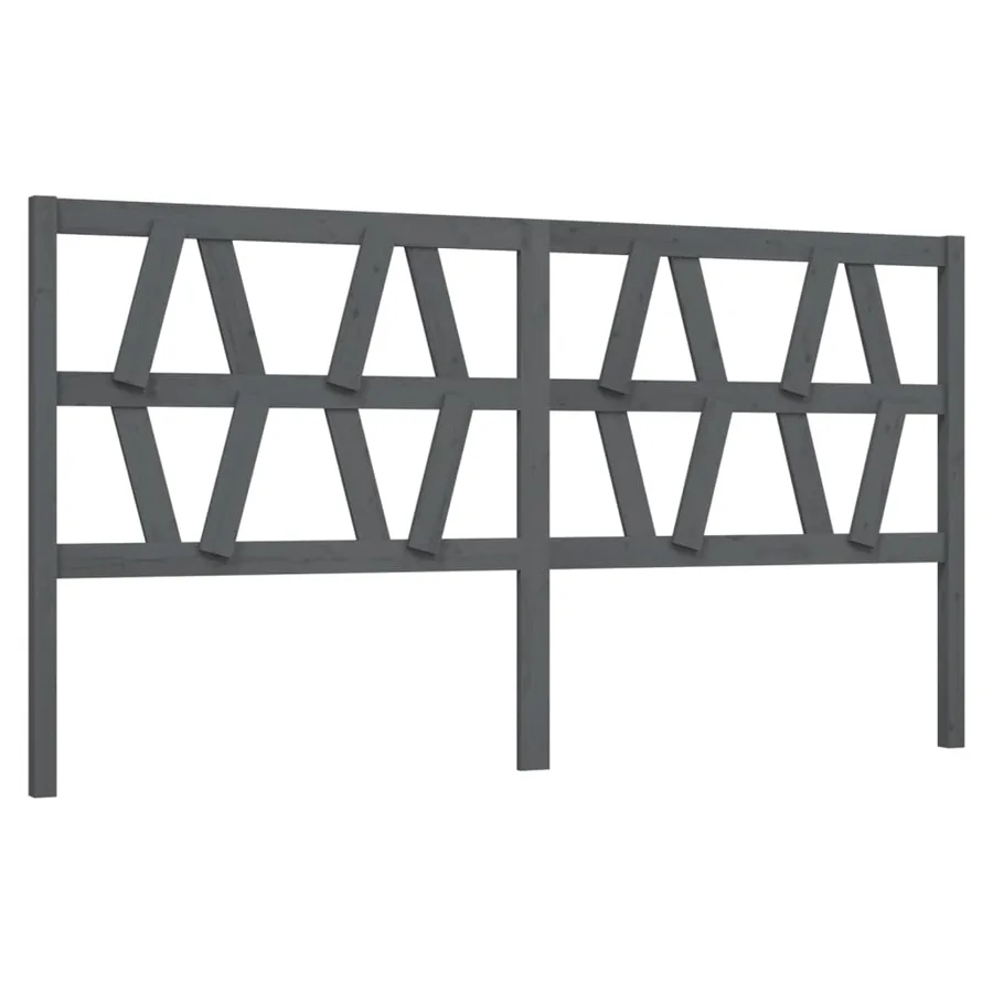 Tête de lit Gris 206x4x100 cm Bois massif de pin - 2