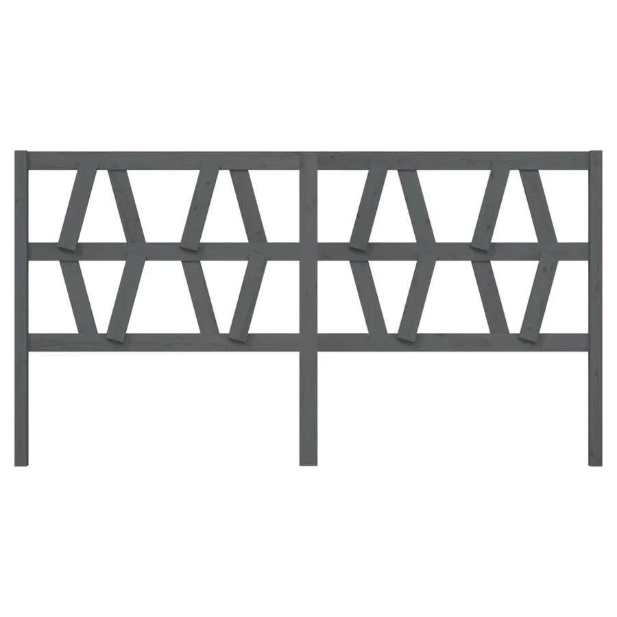 Tête de lit Gris 206x4x100 cm Bois massif de pin - 3