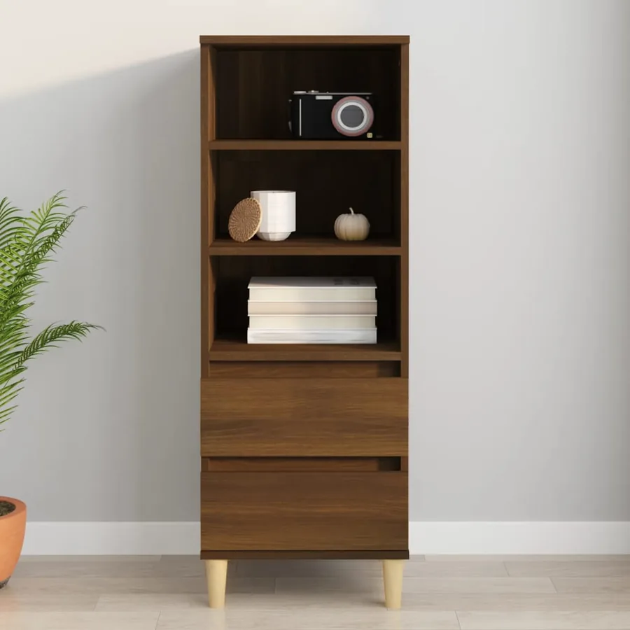 Buffet haut Chêne marron 40x36x110 cm Bois d'ingénierie