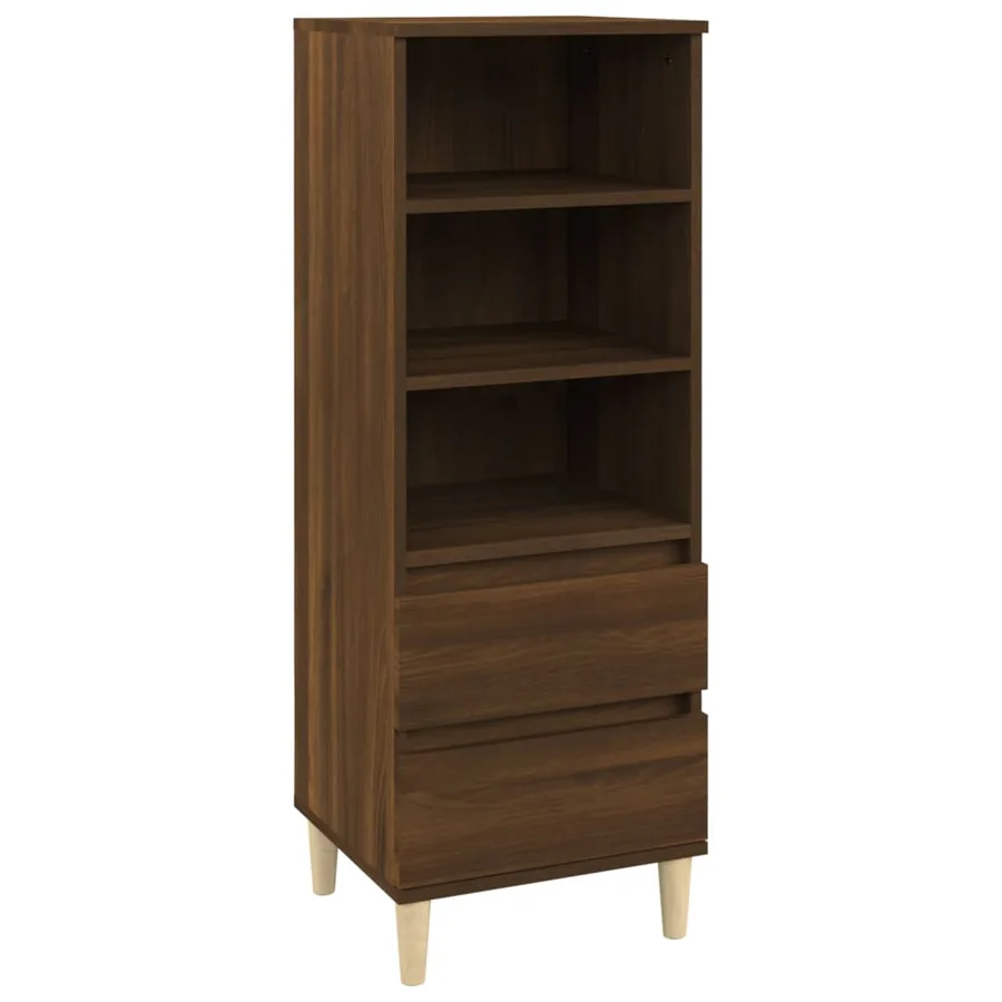 Buffet haut Chêne marron 40x36x110 cm Bois d'ingénierie - 2