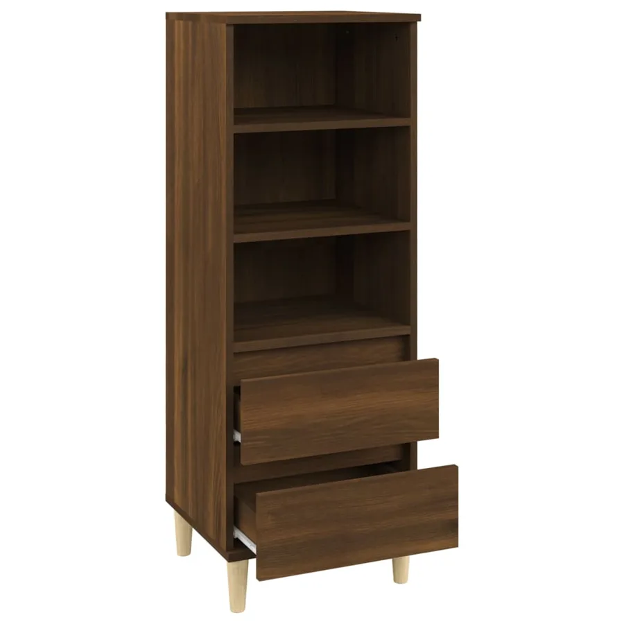 Buffet haut Chêne marron 40x36x110 cm Bois d'ingénierie - 4