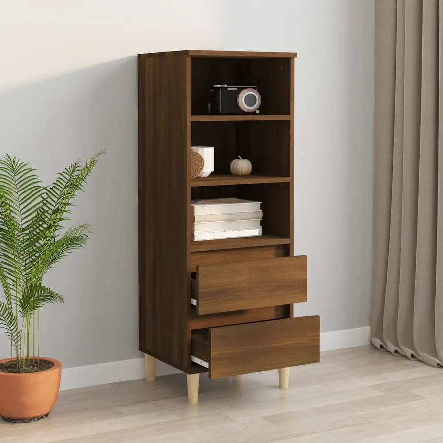 Buffet haut Chêne marron 40x36x110 cm Bois d'ingénierie - 6