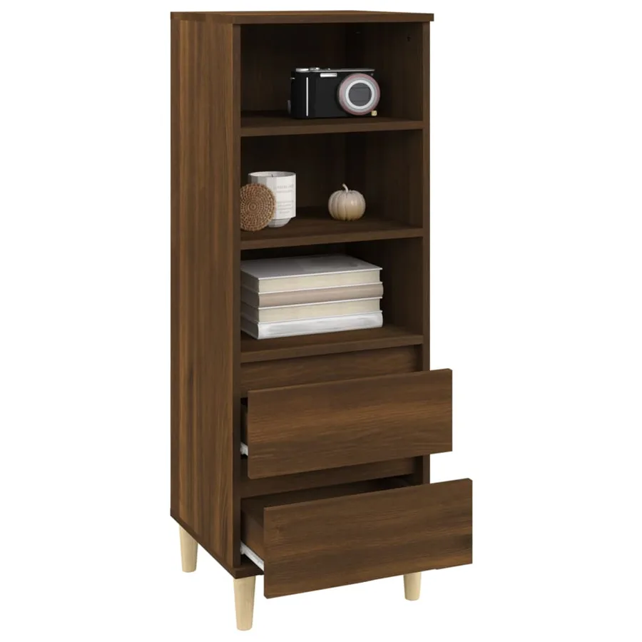 Buffet haut Chêne marron 40x36x110 cm Bois d'ingénierie - 7
