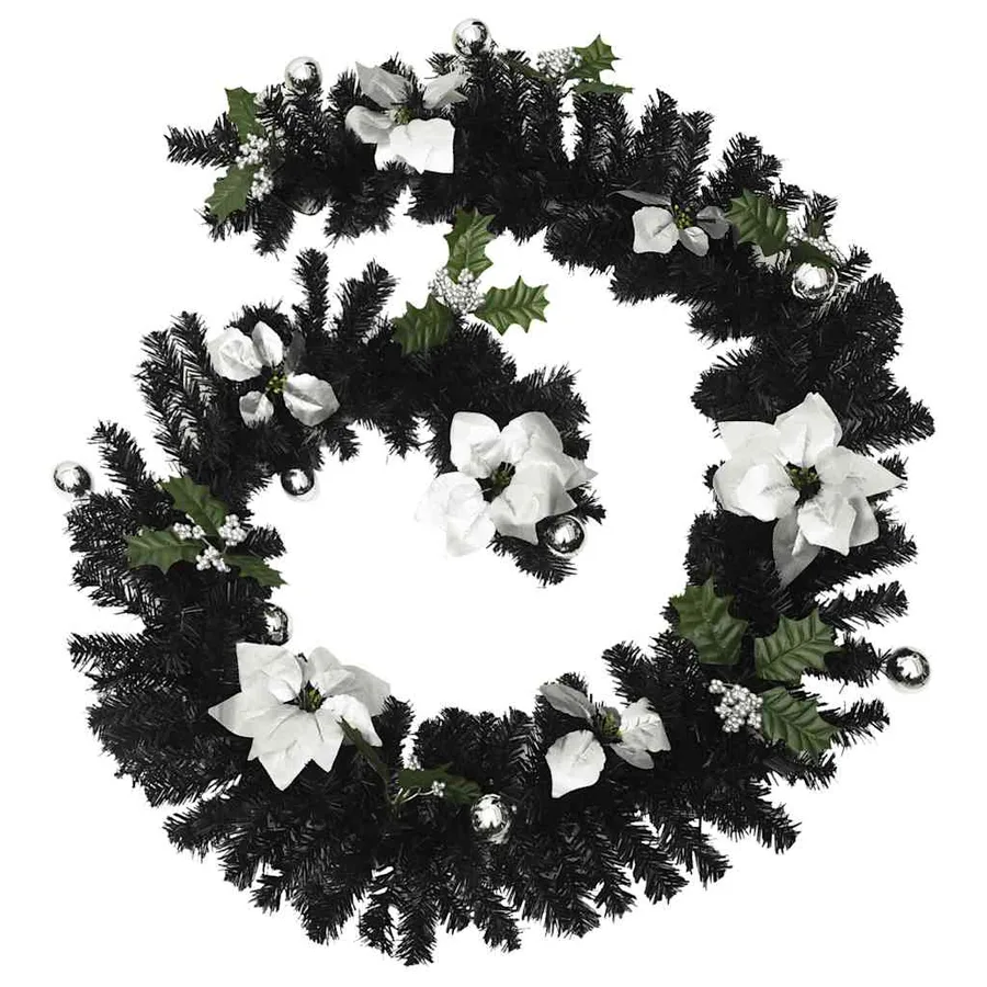 Guirlande de Noël avec lumières LED Noir 2,7 m PVC - 3