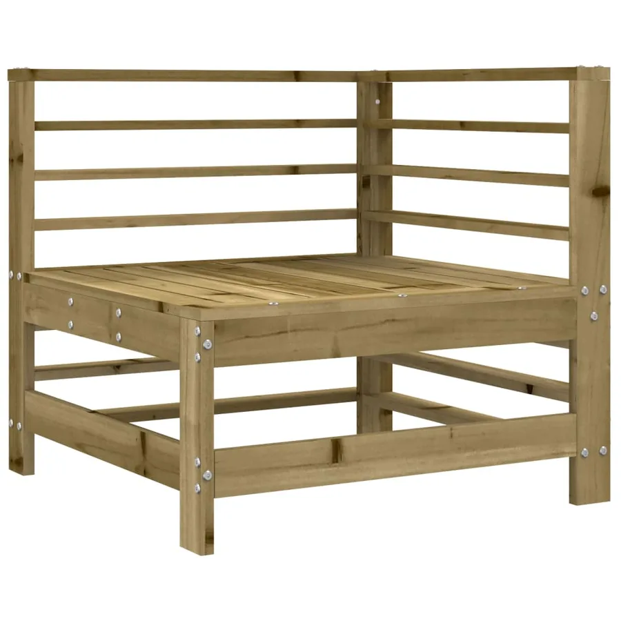 Canapé d'angle avec coussins bois de pin imprégné - 4