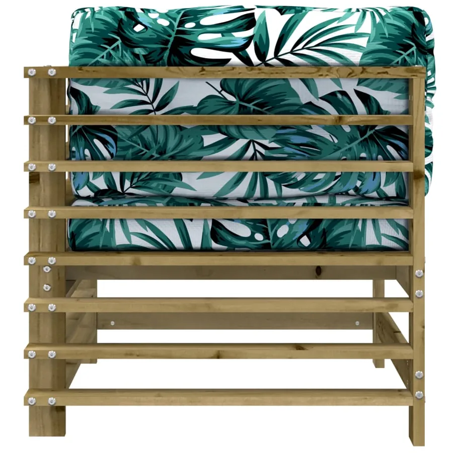 Canapé d'angle avec coussins bois de pin imprégné - 6