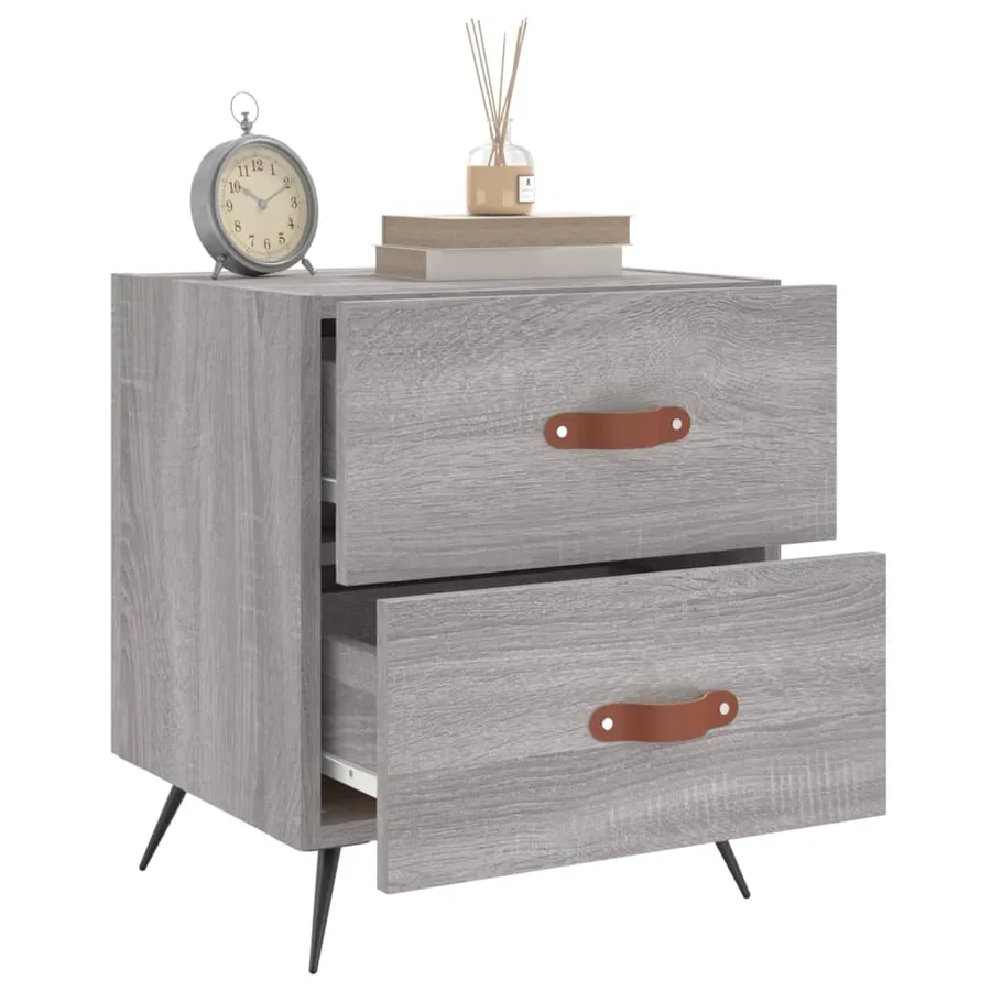 Tables de chevet 2 pcs sonoma gris 40x35x47,5 cm - 3