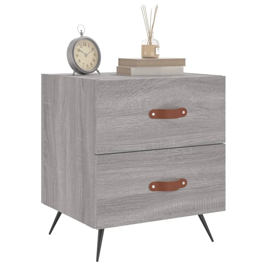 Tables de chevet 2 pcs sonoma gris 40x35x47,5 cm - 4