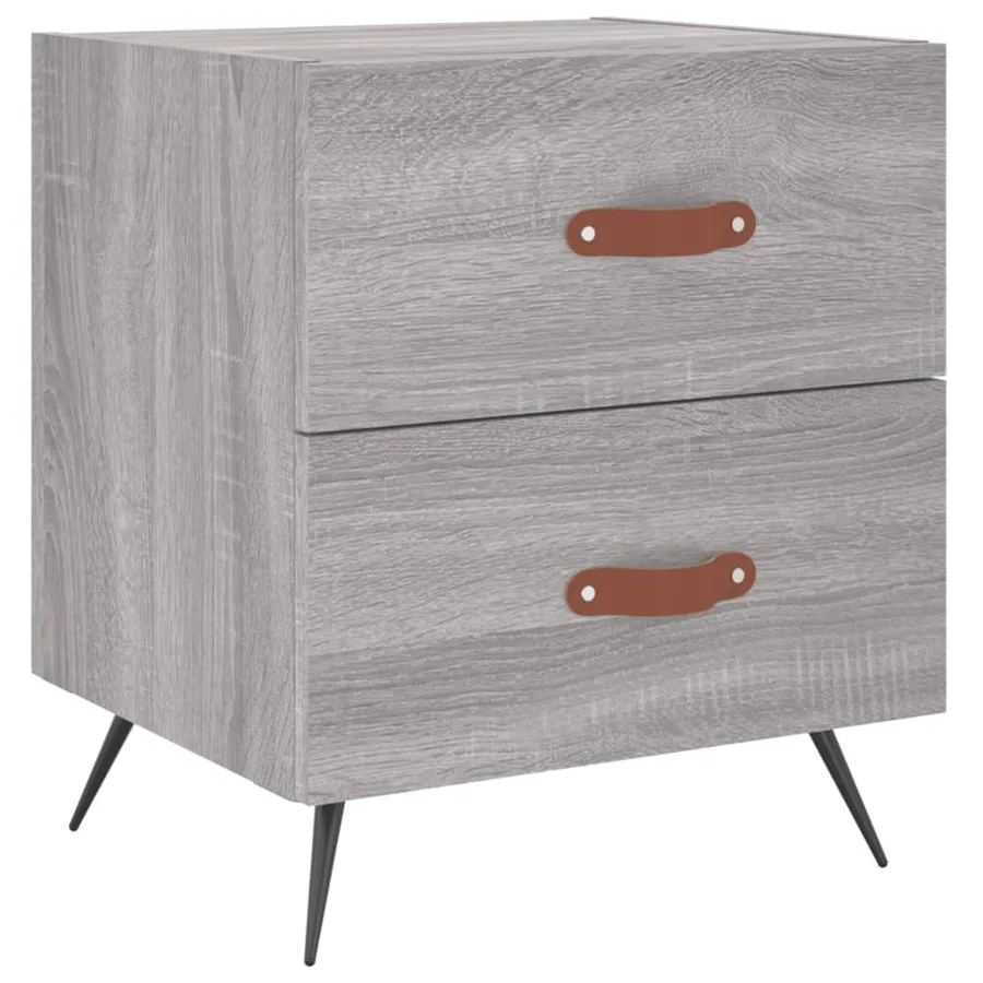 Tables de chevet 2 pcs sonoma gris 40x35x47,5 cm - 5