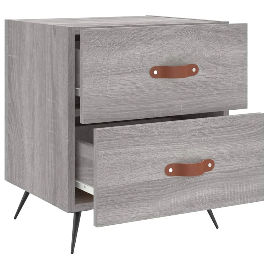 Tables de chevet 2 pcs sonoma gris 40x35x47,5 cm - 8